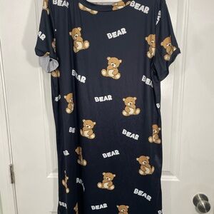 Womens Bear Print night gown Size XL CB-